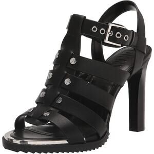 DKNY Women's Bria Strappy Slingback Heeled Sandals, Black Size 10M